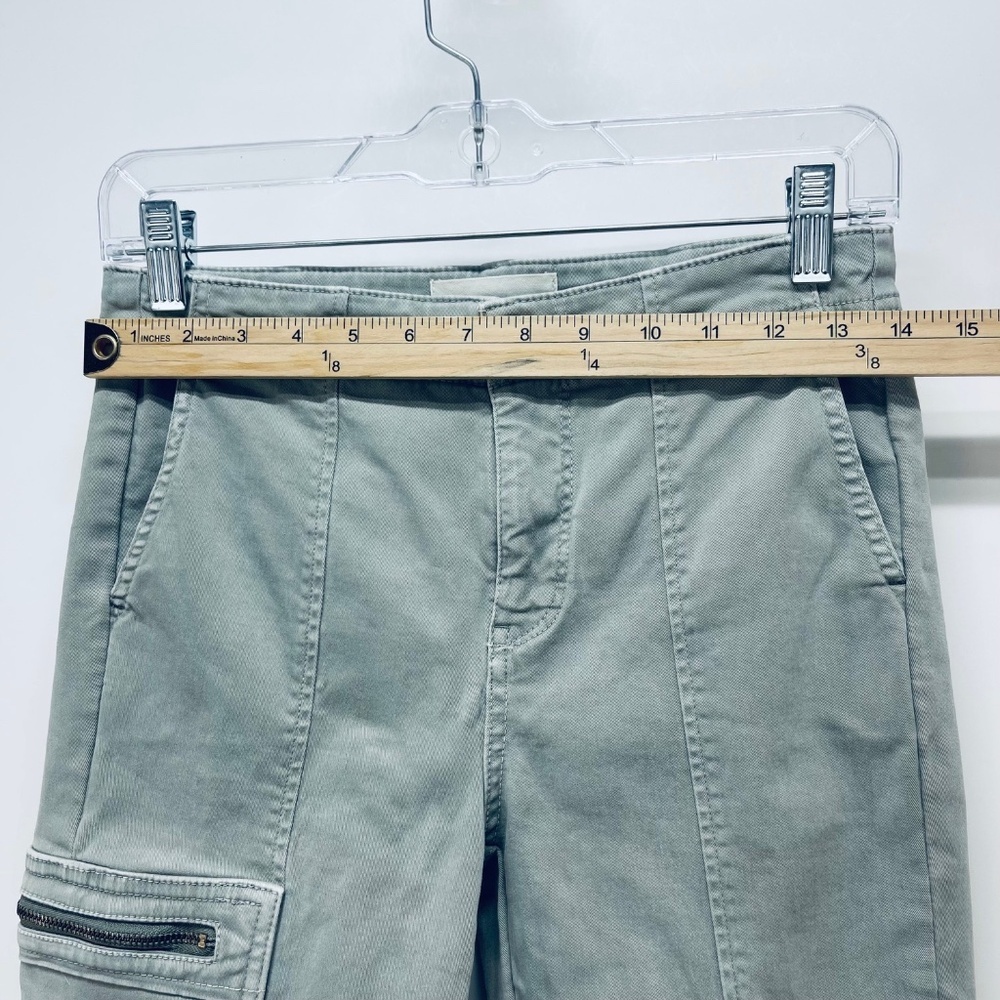 Anthropologie Pants Sz 27 Women’s Moto Utility Trouser Skinny Sage Green - Picture 9 of 13
